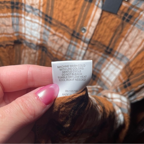 JANE + DELANCEY Oversized Plaid Button Down Top S NWT - Picture 8 of 9